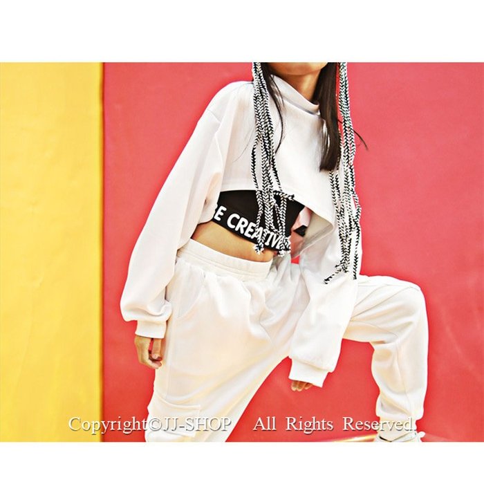 トップス ジャズダンス衣装ヒップホップ キッズ ダンス衣装 レッスンウエア セットアップ 長袖 タン