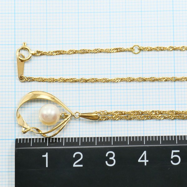 K18 18金 YG ネックレス パール(真珠)総重量約3.0g ジュエリー 中古 K18 18金 YG ネックレス パール(真珠)総重量約3.0g ジュエリー 中古