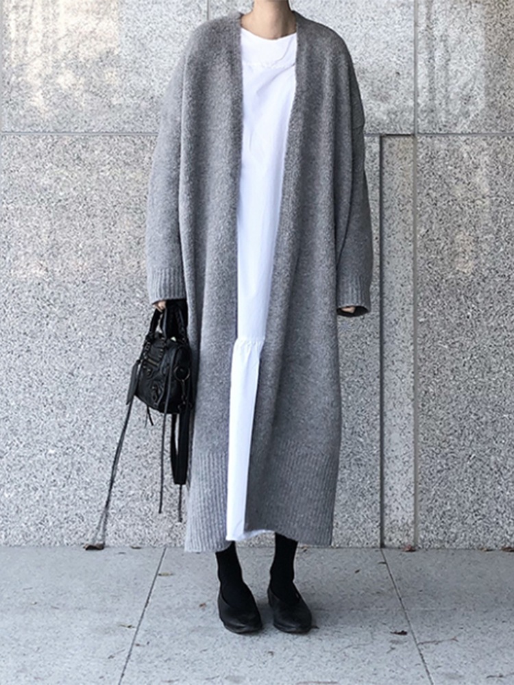 アウター コート 上着 ロング丈 袖あり 長袖 フリーサイズ グレー ブラック 上品 個性的 お洒落 主役級 存在感 無地 春 秋 冬 10代 20代 大人 超ロング丈 レディース 韓国 縦長ライン アウター コート 上着 ロング丈 袖あり 長袖 フリーサイズ グレー ブラック 上品 個性的 お洒落 主役級 存在感 無地 春 秋 冬 10代 20代 大人 超ロング丈 レディース 韓国 縦長ライン