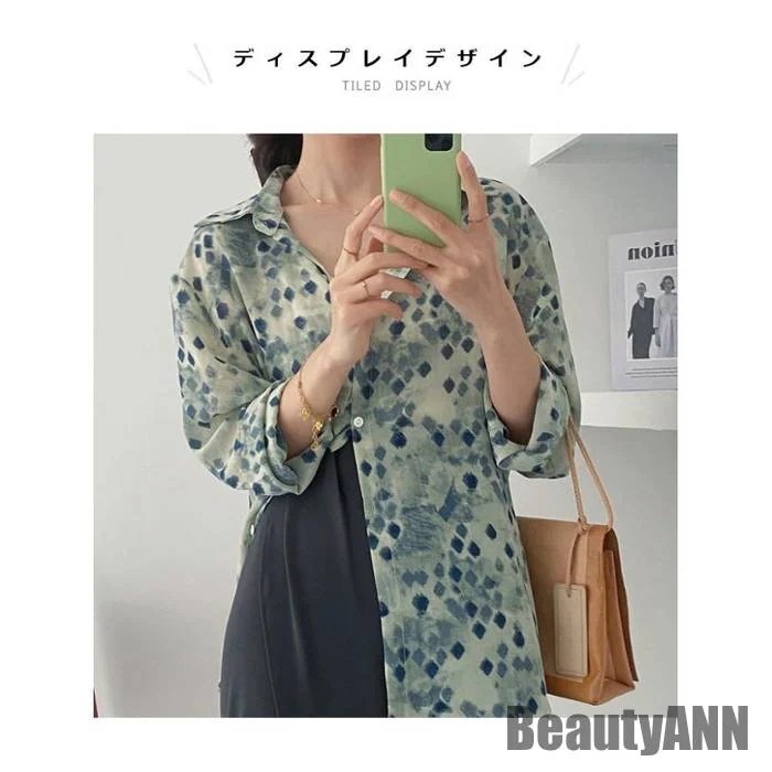 新生活 長袖ブラウス レディース シャツブラウス シャツ ブラウス 柄 小花柄 角襟 洗練 透け感 冷房対策 ゆるい カジュアル トップス 春夏秋 春新作 秋 春 冬 秋ファッション 冬物 春物 秋物