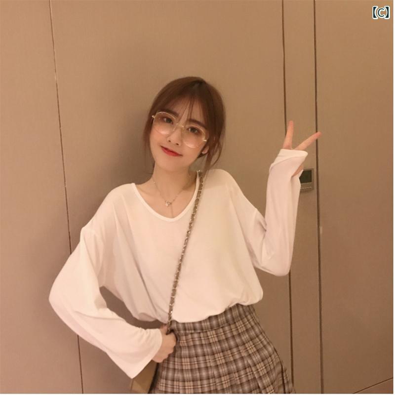 レディース トップス カジュアル おしゃれ エレガント 春秋 スリム Vネック 長袖 Tシャツ 丈 韓国 シャツ レディース トップス カジュアル おしゃれ エレガント 春秋 スリム Vネック 長袖 Tシャツ 丈 韓国 シャツ