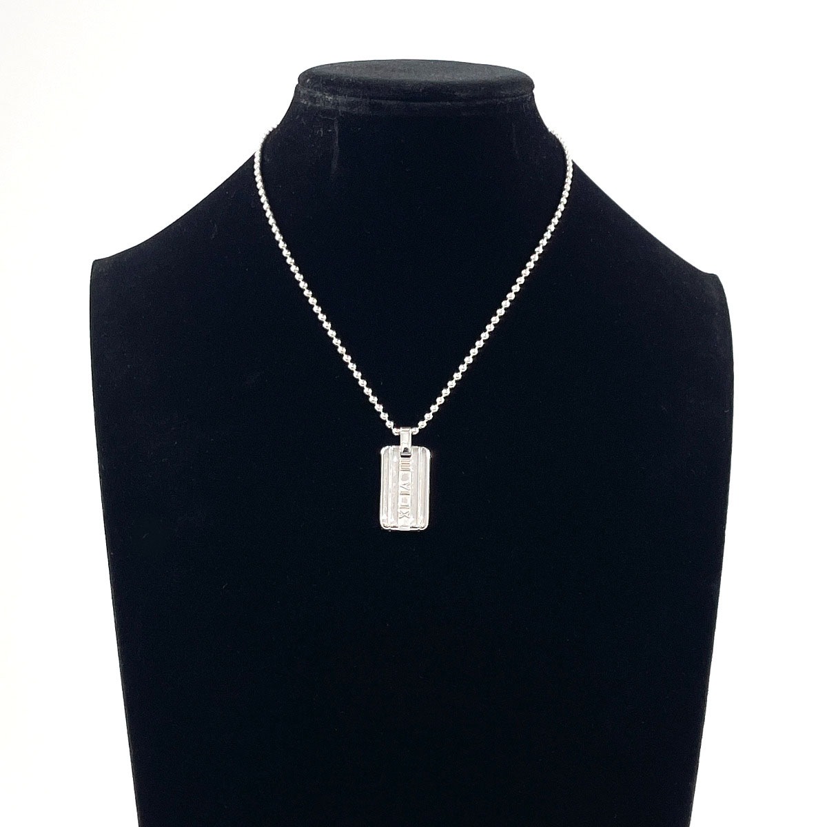 TIFFANY＆Co アトラスプレート SV925 ボールチェーン ネックレス Tiffanyボールチェーン アトラス プレート ネックレス シルバー