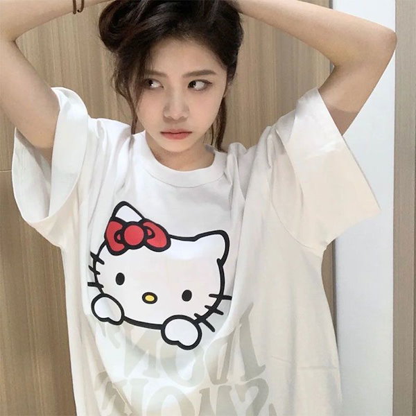 Qoo10] 日系韓国版ハローキティ半袖tシャツ夏かわ