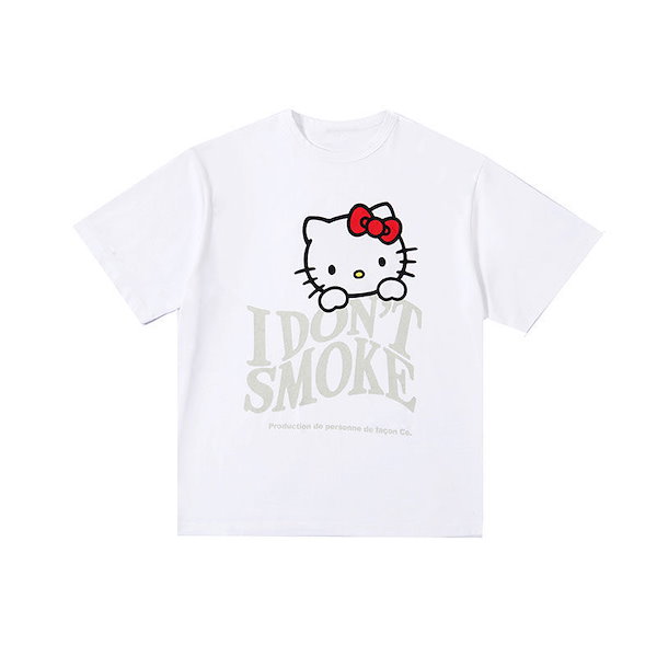 韓国 ハローキティ Tシャツ FARVEN ホワイト COMFORT x ハローキティ T－Shirt | Comfort