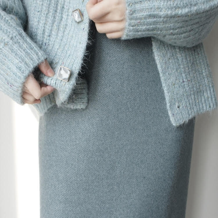 ゆったりルーズニットカーディガン ニットカーディガン セーターカーディガン 長袖カーディガン カーディガン水色 ニット カーディガン 水色 ライトブルー 韓国 オルチャン レディース 長袖