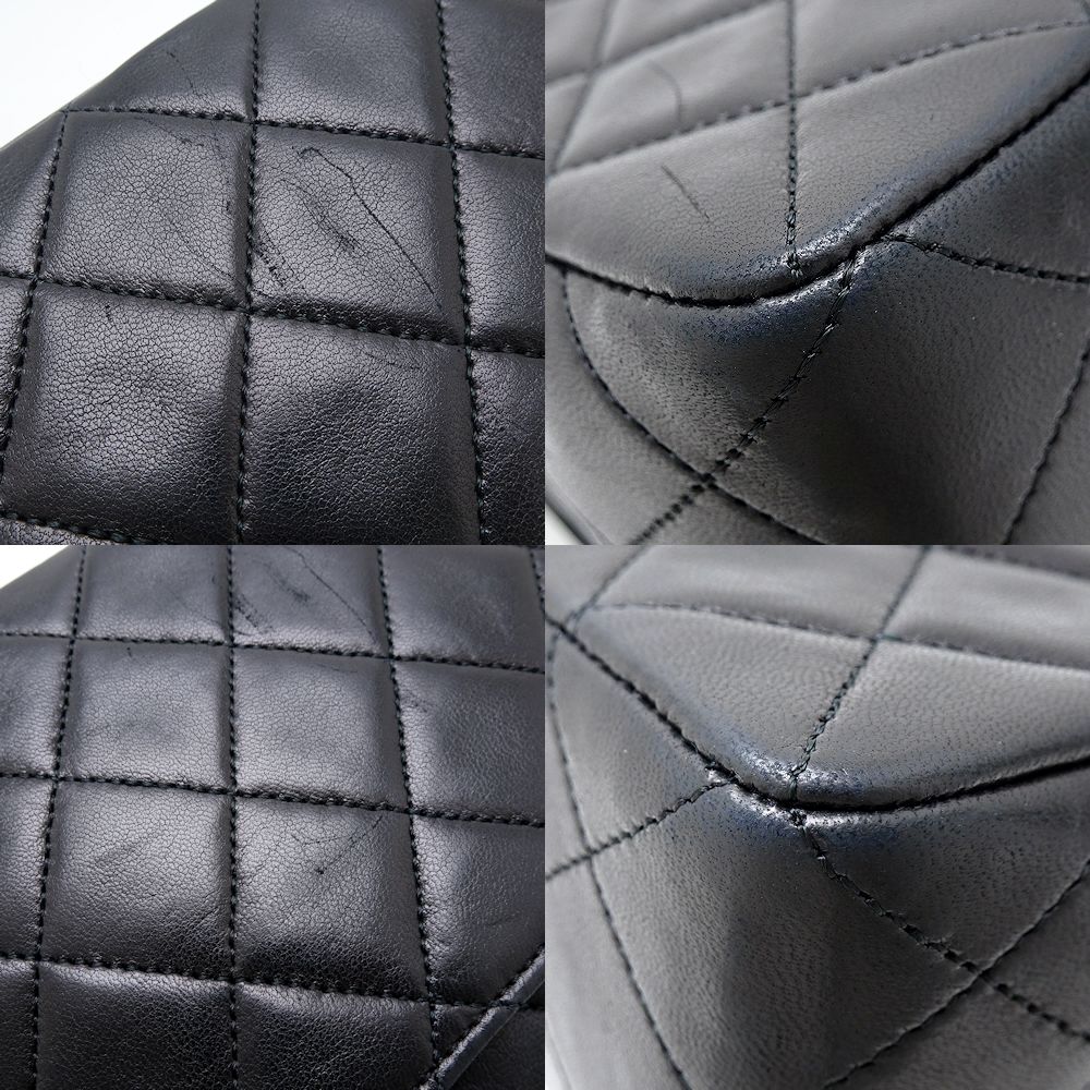 チェーンショルダー A2200 ショルダーバッグ ラムスキン ブラック/351781【中古】 チェーンショルダー A2200 ショルダーバッグ ラムスキン ブラック/351781【中古】