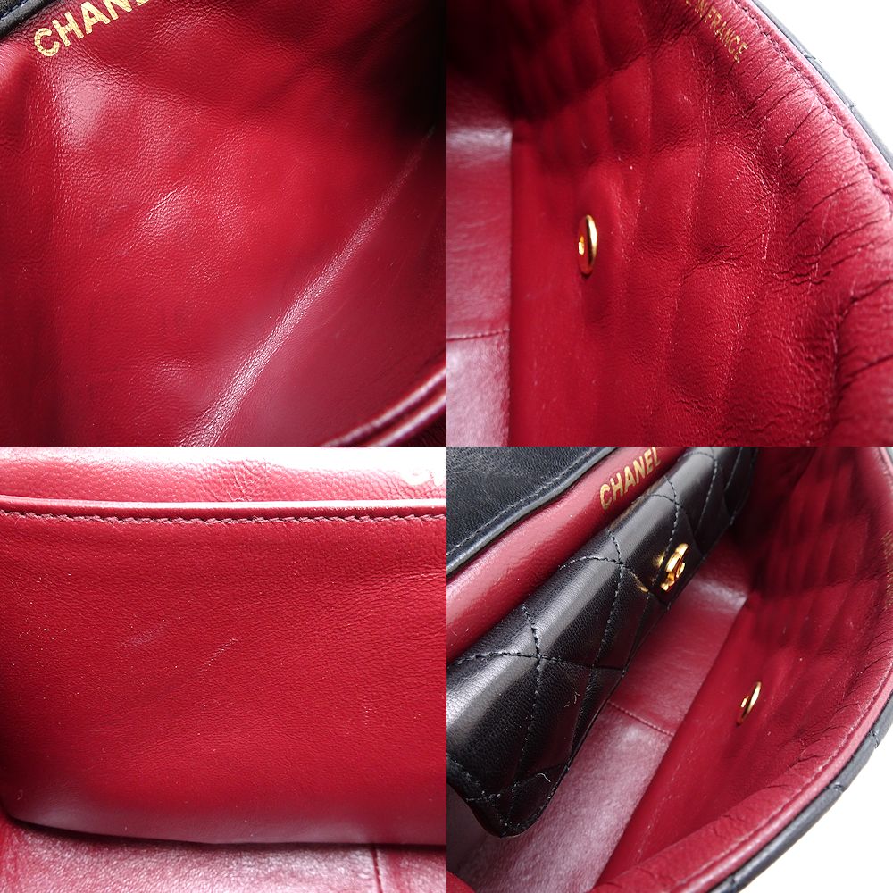 チェーンショルダー A2200 ショルダーバッグ ラムスキン ブラック/351781【中古】 チェーンショルダー A2200 ショルダーバッグ ラムスキン ブラック/351781【中古】