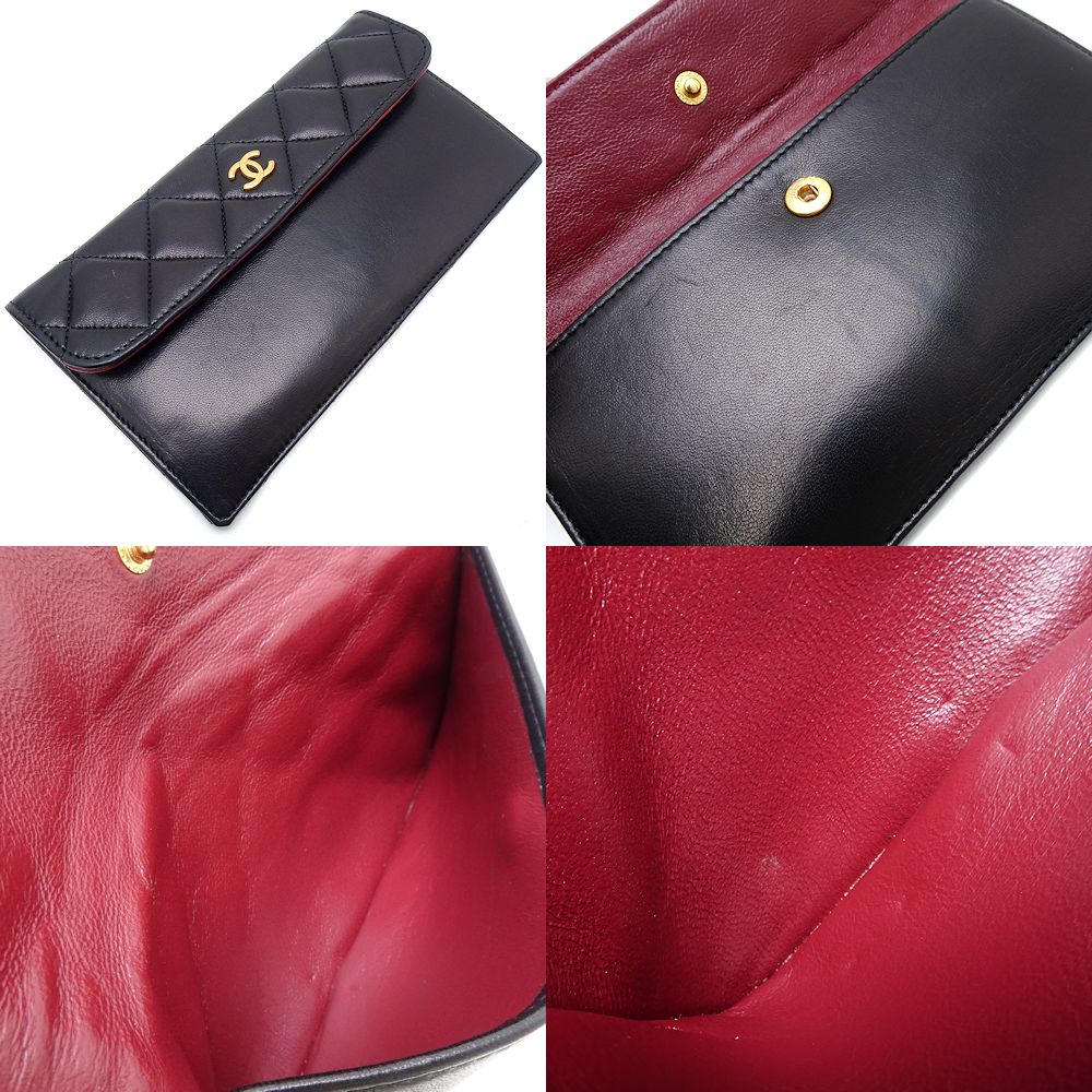 チェーンショルダー A2200 ショルダーバッグ ラムスキン ブラック/351781【中古】 チェーンショルダー A2200 ショルダーバッグ ラムスキン ブラック/351781【中古】