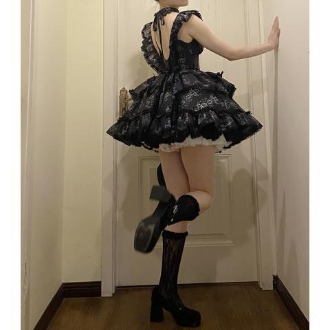 ロリータスカート ロリータ 恋人 バレエ 春夏 超可愛い スイートドレス スーパー サスペンダースカート プリンセスロー