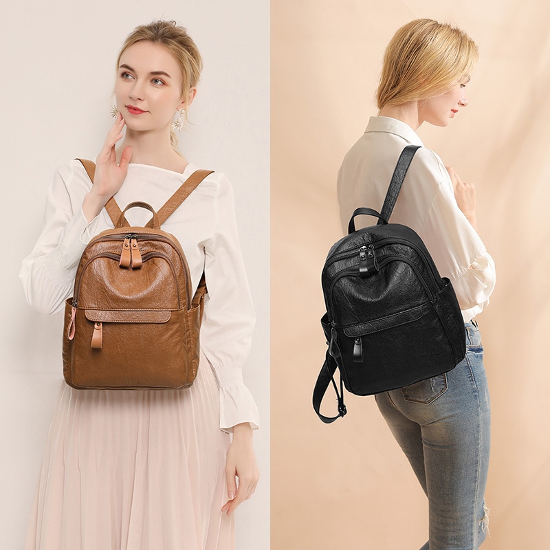 リュック レディース リュックサック マザーズリュック バッグパック 大容量 多収納 コンパクト フェイクレザー ブラウン ブラック 旅行 普段使い 定番 おでかけ 通勤 通学 学生 ママ 男女兼用