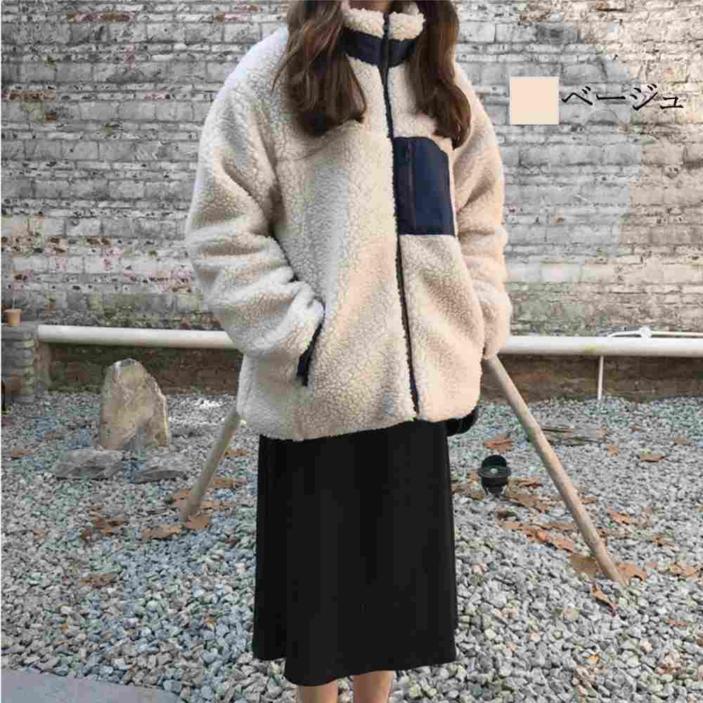 ブルゾン レディース ボアフリースジャケット パーカー スタジャン 冬 赤 ゴルフ ジャンパー コーデ マウンテン アウター 中綿 かっこいい 秋 防寒 ビジネス ジャケット ウェア 人気 大きいサイ