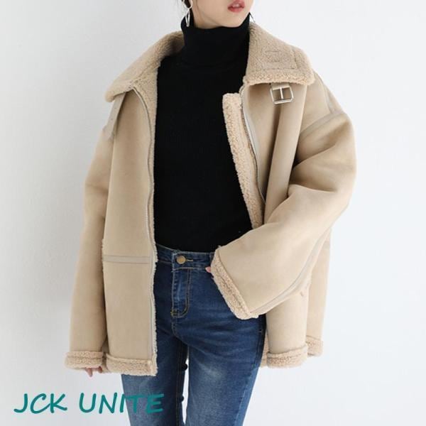 フライトジャケット レディース ボア コート フェイクムートン 裏起毛 カジュアル アウター ジャケット 秋冬 裏ボア スウェード スエード トレンド