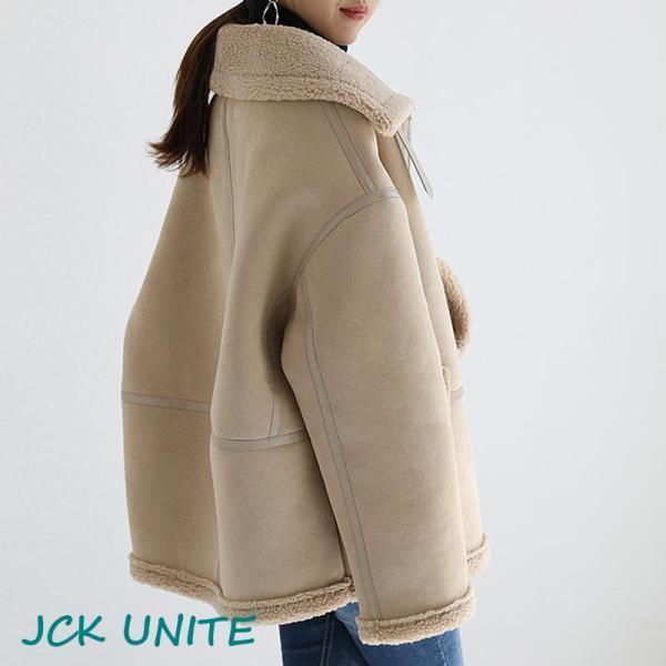 フライトジャケット レディース ボア コート フェイクムートン 裏起毛 カジュアル アウター ジャケット 秋冬 裏ボア スウェード スエード トレンド