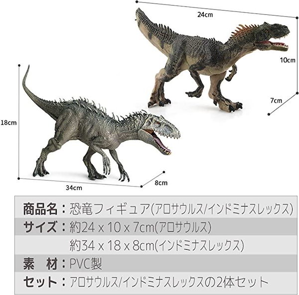Qoo10] 恐竜 フィギュア アロサウルス インドミ