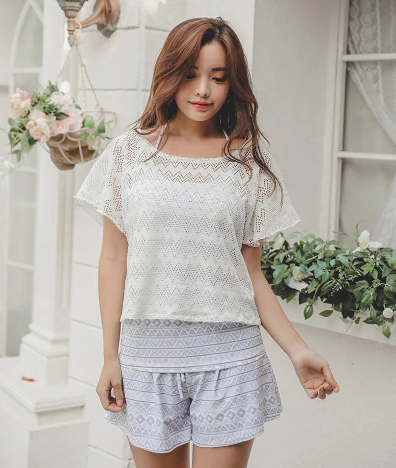 水着 体型カバー タンキニ Tシャツ 半袖 ラッシュガード レディース ショートパンツ セパレート ミセス ママ水着 無地 3点セット 大きいサイズ 露出控え 40代 30代 20代 50代 オトナ女