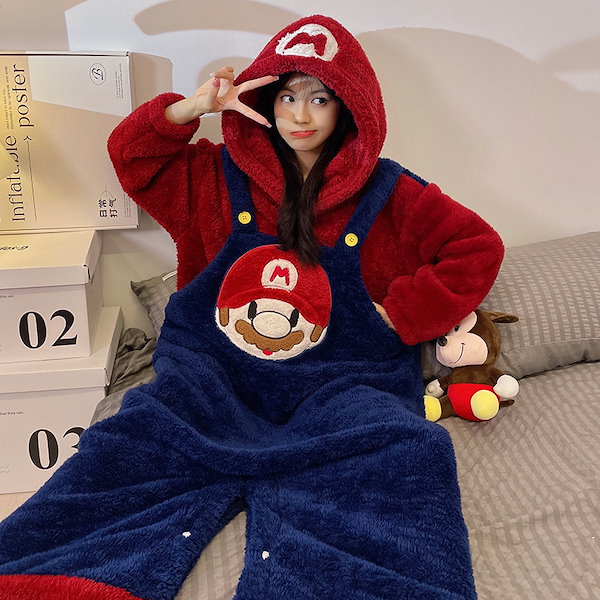 Qoo10] スーパーマリオ服装ワンピースパジャマ 冬