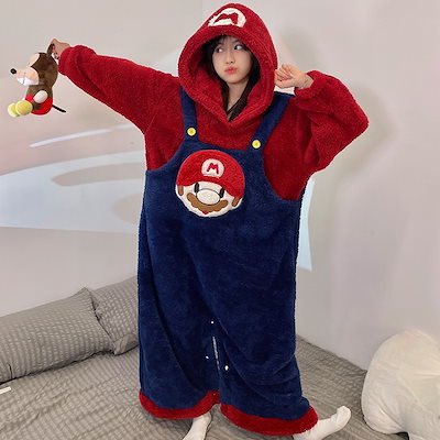 Qoo10] スーパーマリオ服装ワンピースパジャマ 冬 : 下着