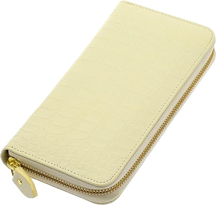2023年版 クロコダイル 長財布 型押し 福銭入り 牛革 メンズ ワニ レディース( セレブホワイト)