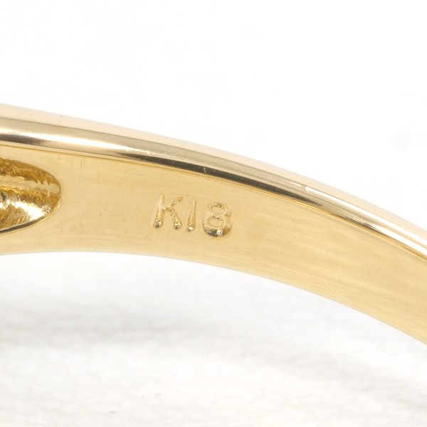 K18 18金 YG リング 16号 パール(真珠) 約9mm ダイヤ 0.41 ジュエリー 中古