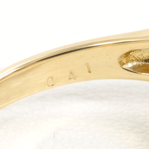 K18 18金 YG リング 16号 パール(真珠) 約9mm ダイヤ 0.41 ジュエリー 中古