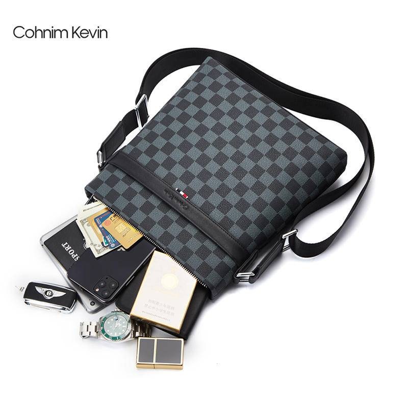CohnimKevinメンズレザーショルダーメッセンジャーバッグ大容量ブリーフケース CohnimKevinメンズレザーショルダーメッセンジャーバッグ大容量ブリーフケース