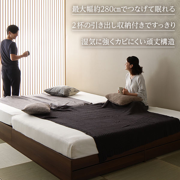 ベッド 引き出し付き キ... : 寝具・ベッド・マットレス 収納付き 連結 人気が高い