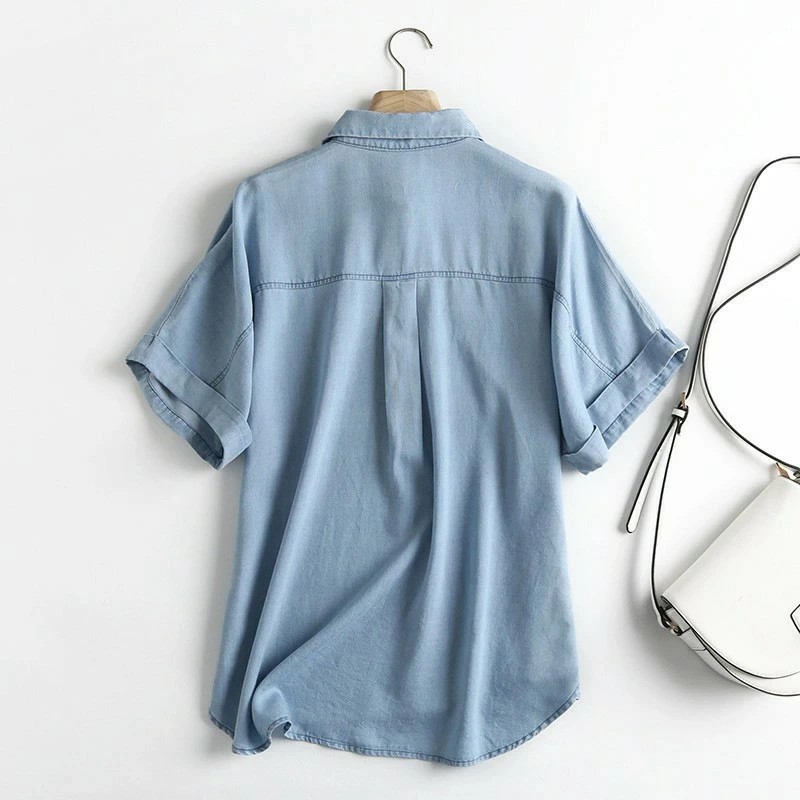 ブラウス シャツ デニム トップス シャツブラウス 半袖 レディース 無地 体型カバー 40代 薄手 ゆったり 前開け カーディガン デニムシャツ お洒落 チュニック ブラウス シャツ デニム トップス シャツブラウス 半袖 レディース 無地 体型カバー 40代 薄手 ゆったり 前開け カーディガン デニムシャツ お洒落 チュニック