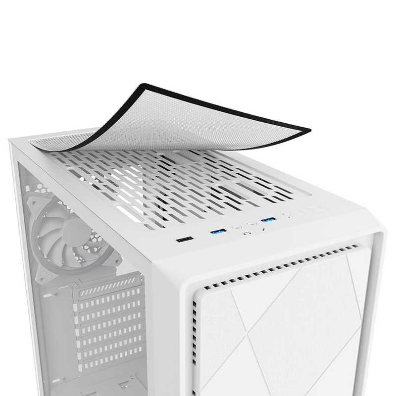 SHARKOON　PCケース［ATX /Micro ATX /Mini-ITX］ホワイト　SHA-VS8RGBWT