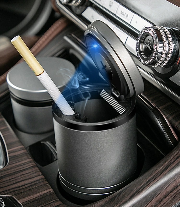 トヨタ・アルファード/ヴェルファイア 30系 用 車載灰皿 LEDライト付き搭載 難燃性 安全安心 防臭 遮煙 1ピース 3色可選 6227