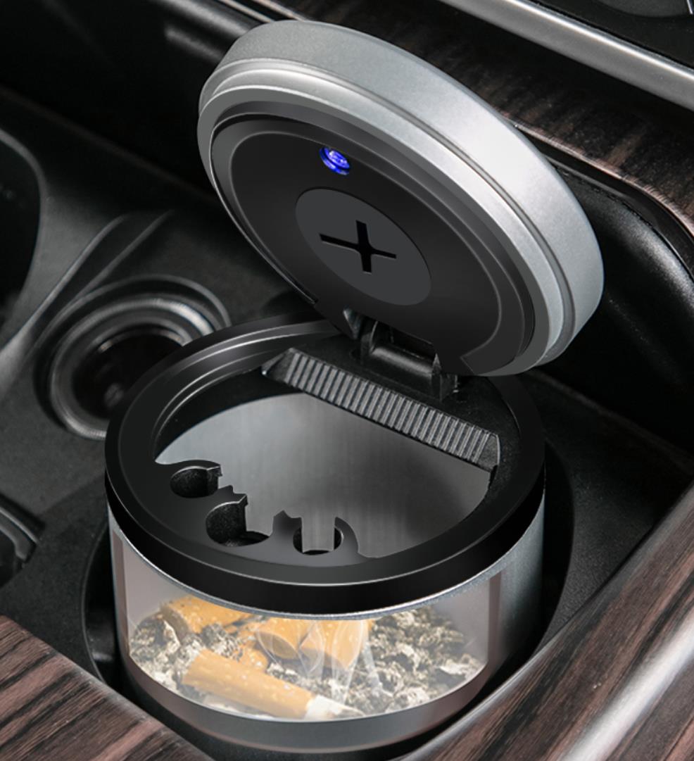 トヨタ・アルファード/ヴェルファイア 30系 用 車載灰皿 LEDライト付き搭載 難燃性 安全安心 防臭 遮煙 1ピース 3色可選 6227