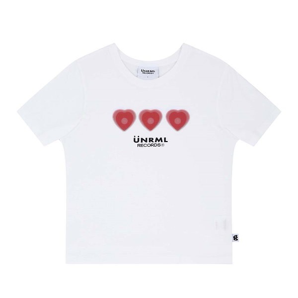 【LE SSERAFIM 宮脇咲良 サクラ着用】【UNRML】正規品 HEART GRADATION CROP TEE 半袖 Tシャツ クロップ  レディース トップス 韓国ファッション