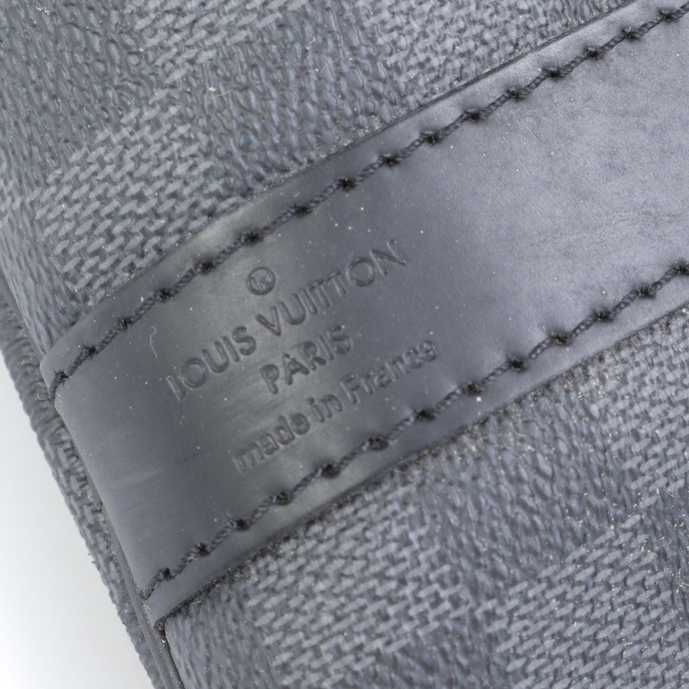 極美品 ダミエ グラフィット キーポル バンドリエール55 N41413 レザー×コーティングキャンバス ボストン バッグ 出張 旅行 ショルダー メンズ ELE BH22-6 中古