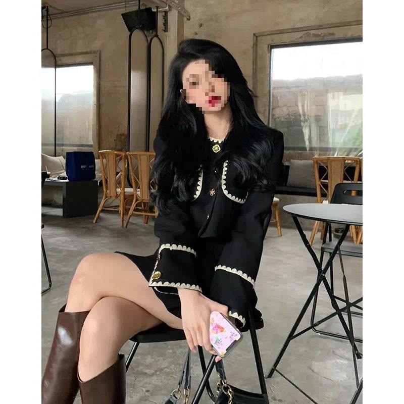 ハイエンドのカスタマイズ-Miss Qianjin のハイエンドの小さな香りのスーツ秋の女性のファッション秋冬 2024 の新しいショートブラックジャケット