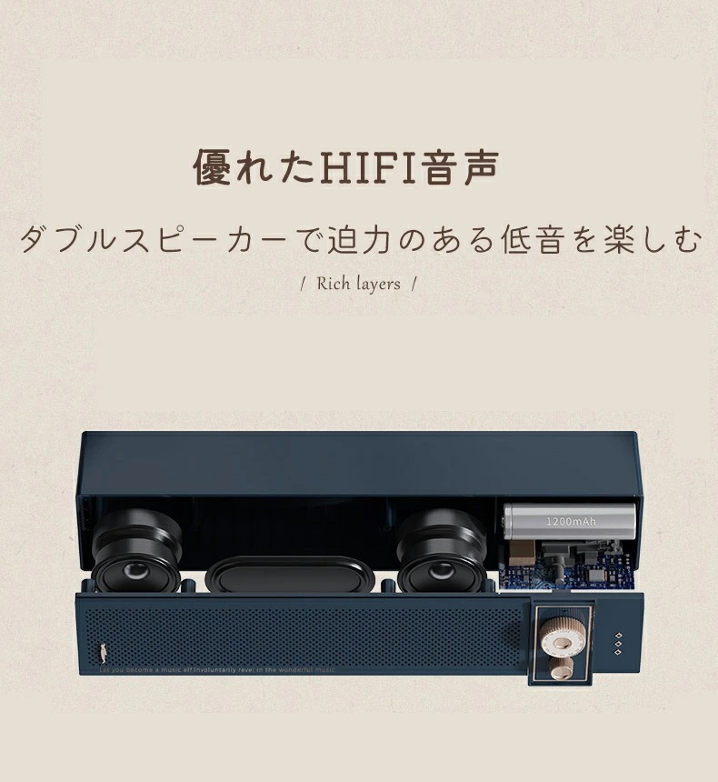 スピーカー bluetooth ブルートゥーススピーカー ステレオ 高音質 おしゃれ レトロ SD