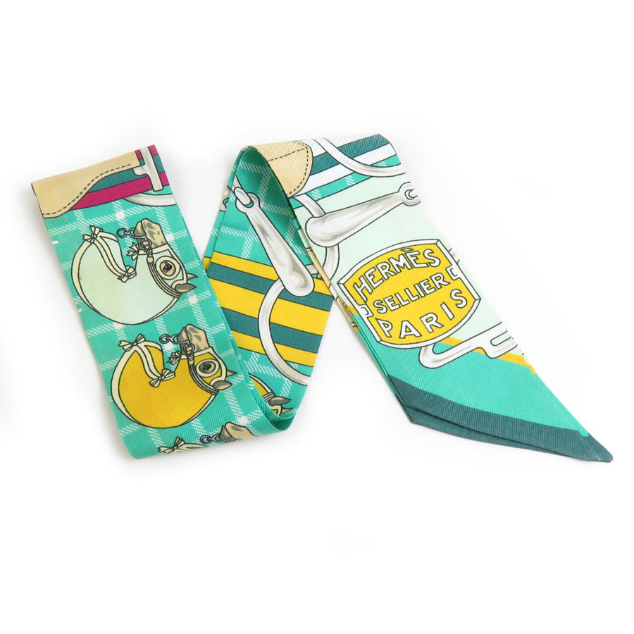 エルメス HERMES スカーフ ツイリー シルク グリーン/マルチカラー レディース e60542a エルメス HERMES スカーフ ツイリー シルク グリーン/マルチカラー レディース e60542a