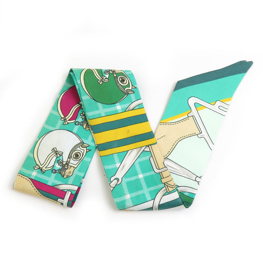 エルメス HERMES スカーフ ツイリー シルク グリーン/マルチカラー レディース e60542a エルメス HERMES スカーフ ツイリー シルク グリーン/マルチカラー レディース e60542a