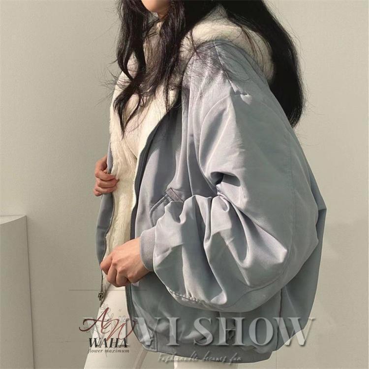 作トレンド中綿ジャケットレディース厚裏ボアマウンテンパーカー裏起毛冬コートブルゾン