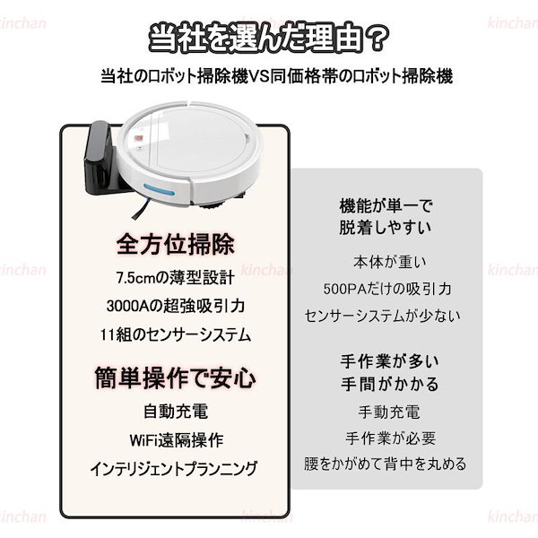 Qoo10] 2023 ロボット掃除機 水拭き両用 超