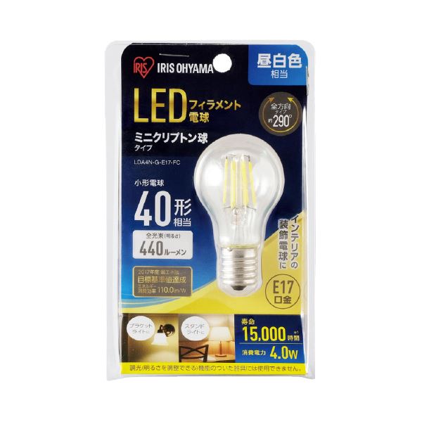 (まとめ)LEDミニクリプトン球40形E17 昼白色(x10セット) (まとめ)LEDミニクリプトン球40形E17 昼白色(x10セット)