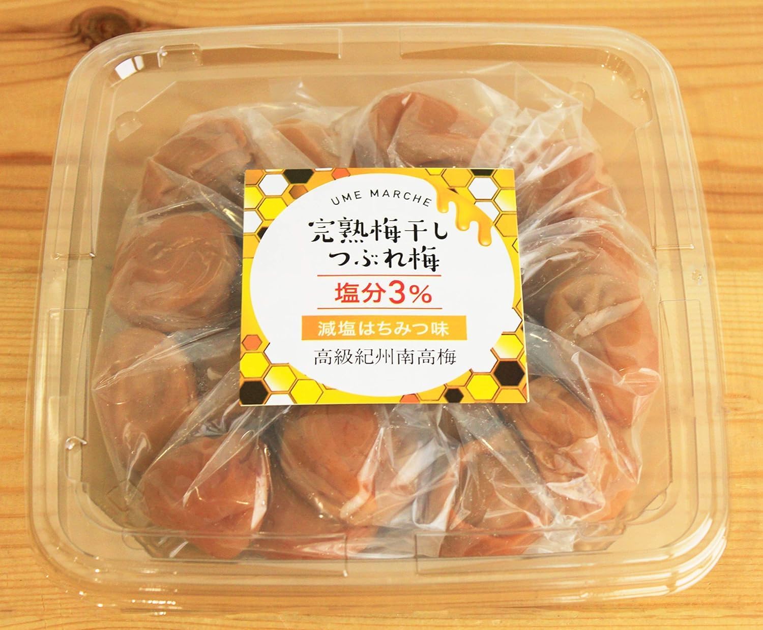 大粒 完熟南高梅【上品な甘み 減塩はちみつ 塩分3%】紀州南高梅 高級 梅干し つぶれ梅 低塩 はちみつ味 1.6kg / 400g×4個 蜂蜜漬け梅干し