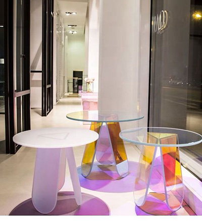 アクリルベッドサイドデスク オーロラ スツールテーブル アクリルベッドサイドデスク オーロラ スツールテーブル