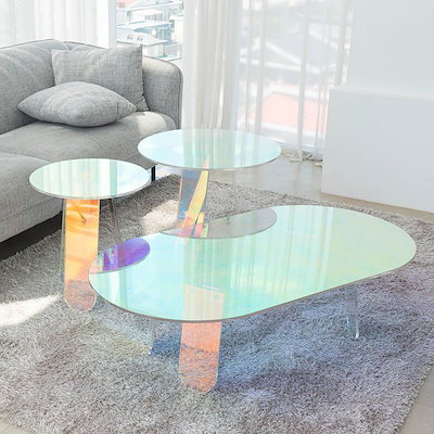 Qoo10] アクリル製 オーロラ サイドテーブル ロ : 家具・インテリア