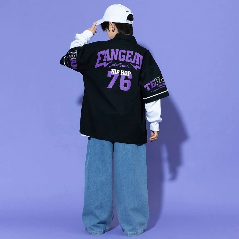 子供の街のダンスのファッション服の男性のヒップホップのアメリカの野球服の演技服の女性のジャズのダンスのスーツは街の公演服を揚げます 子供の街のダンスのファッション服の男性のヒップホップのアメリカの野球服の演技服の女性のジャズのダンスのスーツは街の公演服を揚げます