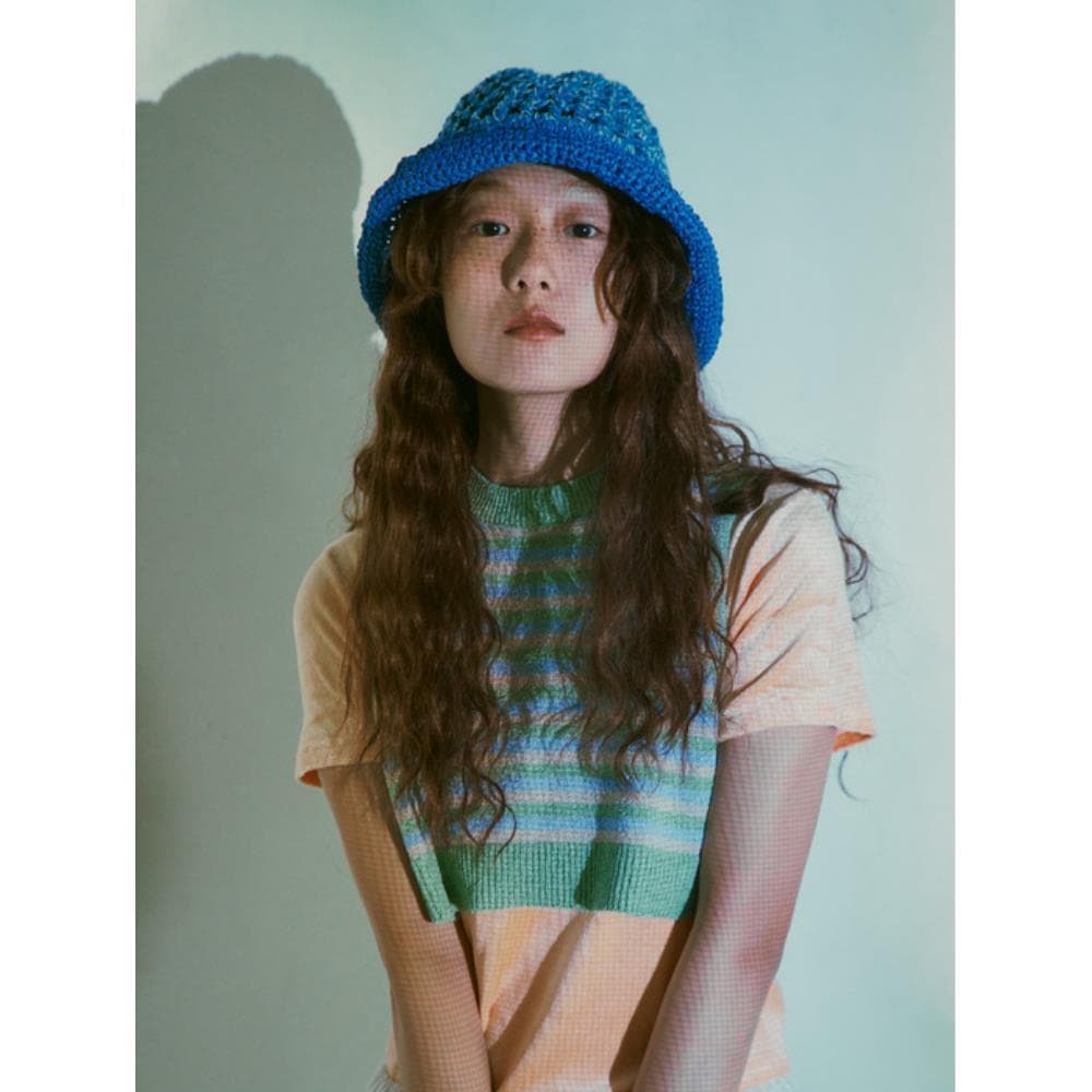 最新 SQUARE BARBE A MISU HAT ニット帽 BLUE 帽子