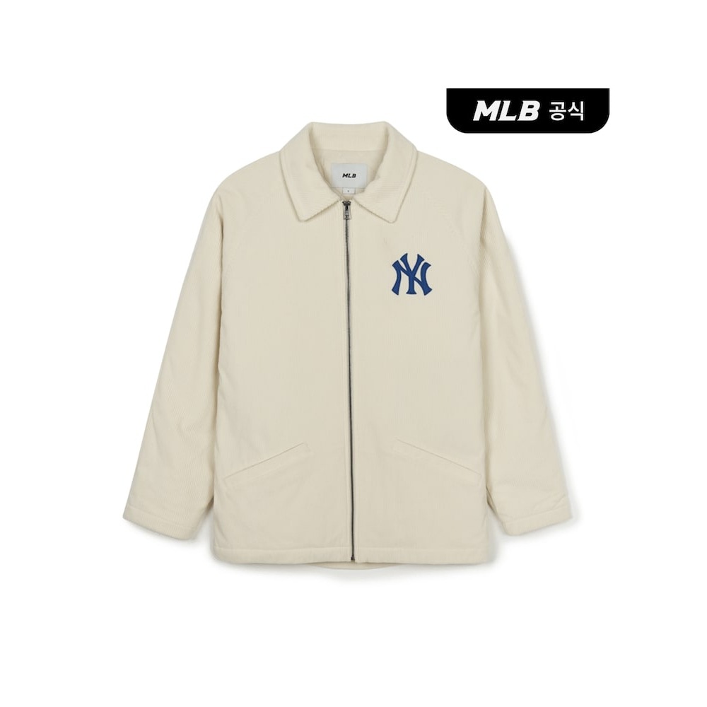 MLB コーデュロイバーシティジップアップシャツ NY (D.Cream) QHHC3AWSV0146-50CRD