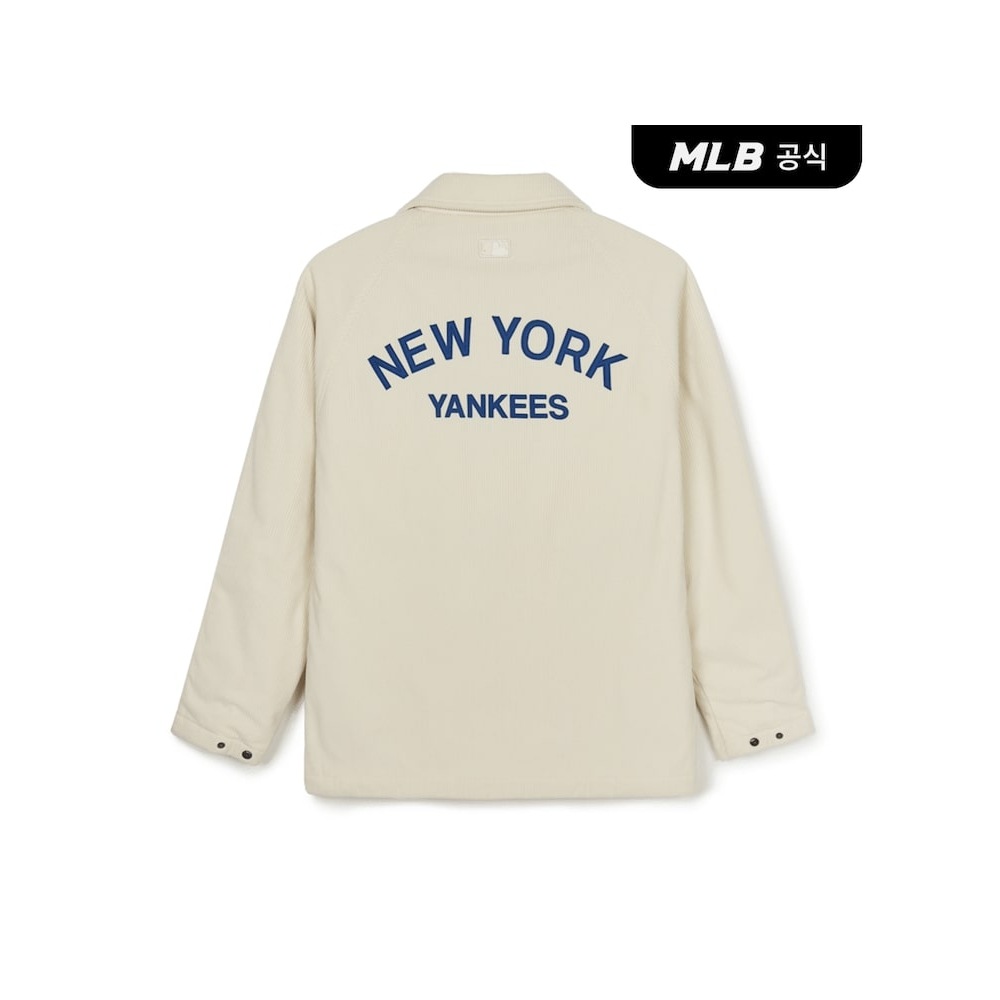 MLB コーデュロイバーシティジップアップシャツ NY (D.Cream) QHHC3AWSV0146-50CRD