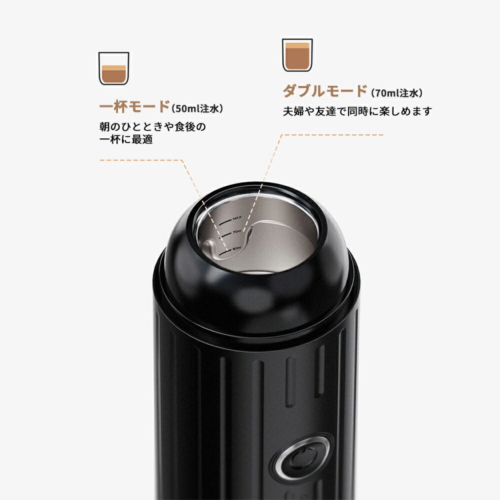 即納 今買いたいが特.壳!コーヒーメーカー 小型 車内USB充電式 省エネ カプセル コーヒー粉対応 加熱機能 エスプレッソマシン コーヒー 家庭用 80ml コーヒーマシン コンパクト プレゼ