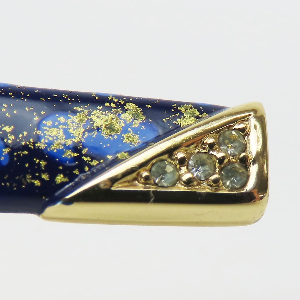 中古 タイピン メタル ラインストーン ネイビー ブルー ゴールド金具 メッキ スーツ アクセサリー メンズ 男性 中古 タイピン メタル ラインストーン ネイビー ブルー ゴールド金具 メッキ スーツ アクセサリー メンズ 男性