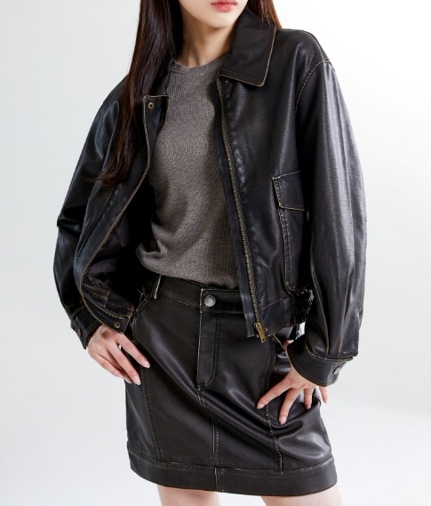 シンセティックレザー ブルゾン (4 COLORS) シンセティックレザー ブルゾン (4 COLORS)