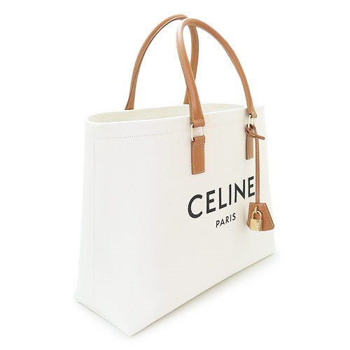 セリーヌ トートバッグ レディース 19006 2BNZ 02NT 肩掛けバッグ ホリゾンタル キャンバス ナチュラル＋タン CELINE  HORIZONTAL 2020年秋冬新作